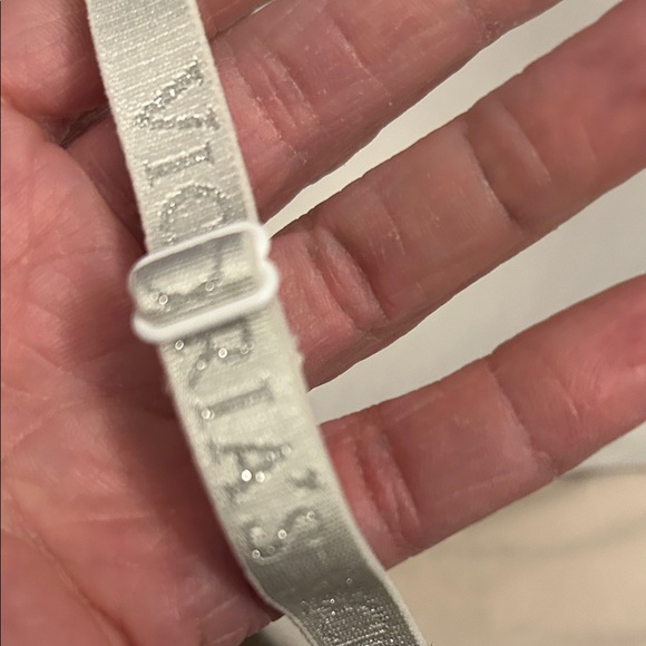 Victoria's Secret Cream Bra with Pink and Gray Accents - Picture 3 of 5